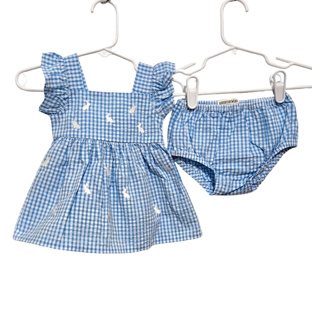 New Baby Girl 3M Easter Plaid Set